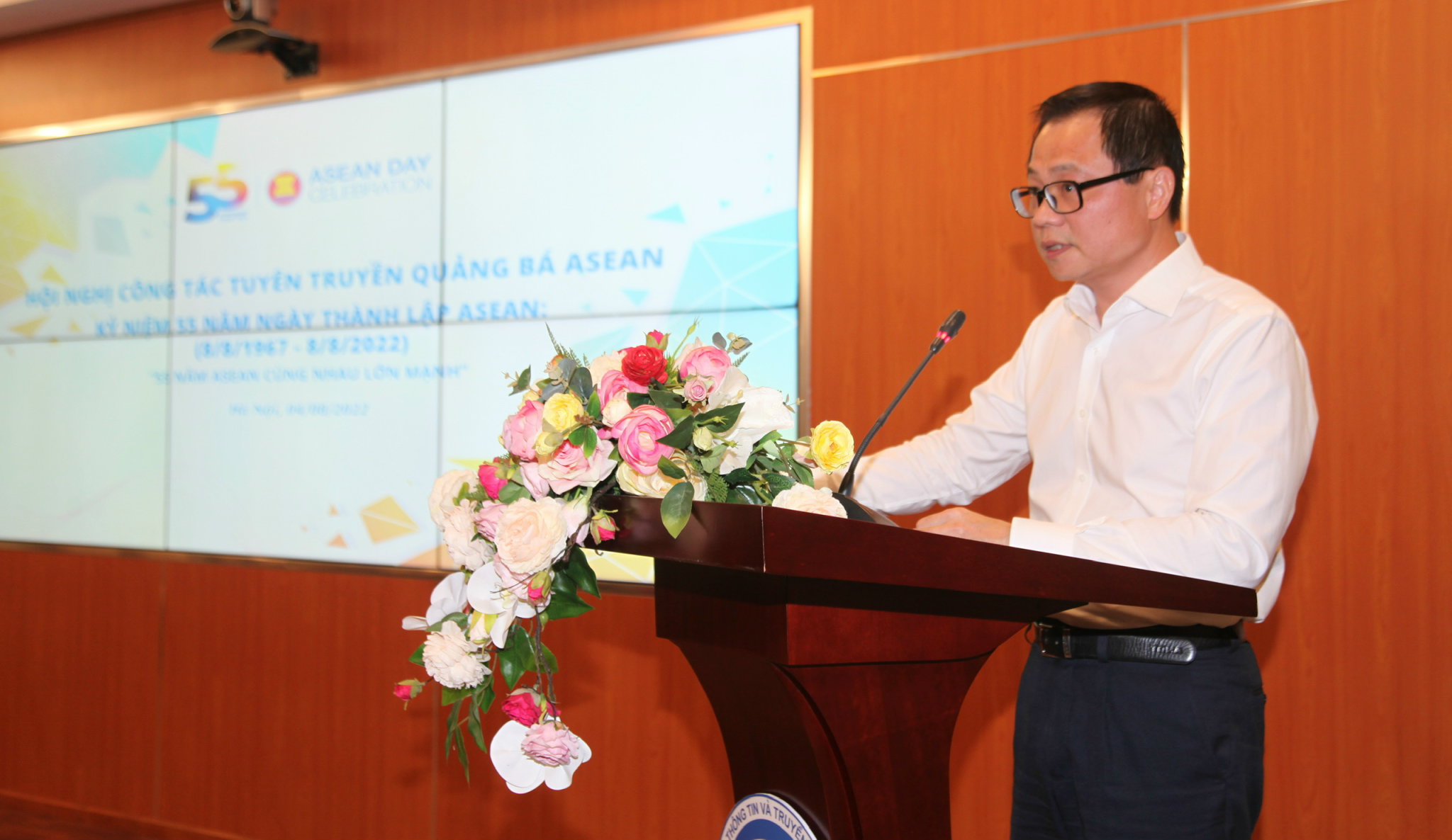 Vụ trưởng Vụ hợp tác quốc tế Bộ Thông tin & Truyền thông Triệu Minh Long phát biểu